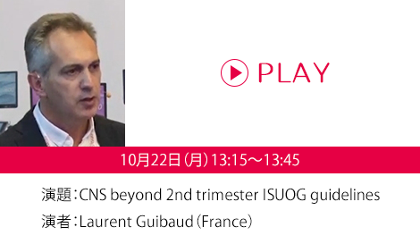 演題：CNS beyond 2nd trimester ISUOG guidelines　演者：Laurent Guibaud（France）
