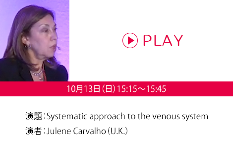 演題：Systematic approach to the venous system　演者：Julene Carvalho（U.K.）