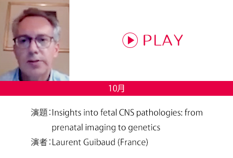 演題：Insights into fetal CNS pathologies: from prenatal imaging to genetics 演者：Laurent Guibaud (France)